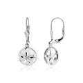 Sterling Silver Polished Sand Dollar Dangle Earrings by Avera Group