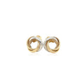 14k Two-Tone Gold Multi-Textured Open Circle Style Entwined Earrings by Avera Group