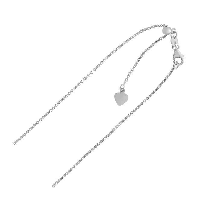 Adjustable Cable Chain in 14k White Gold (1.0mm) by Avera Group