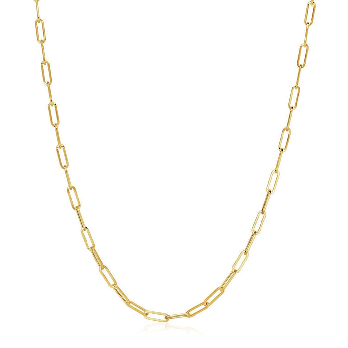 14K Yellow Gold Wide Paperclip Chain (3.20 mm) by Avera Group