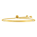 14k Yellow Gold Smooth Curved Bar Lariat Design Bracelet by Avera Group