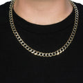 10 mm 14k Two Tone Gold Pave Curb Chain (9.70 mm) by Avera Group