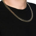 10 mm 14k Two Tone Gold Pave Curb Chain (9.70 mm) by Avera Group