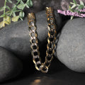 10 mm 14k Two Tone Gold Pave Curb Chain (9.70 mm) by Avera Group