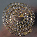 10 mm 14k Two Tone Gold Pave Curb Chain (9.70 mm) by Avera Group