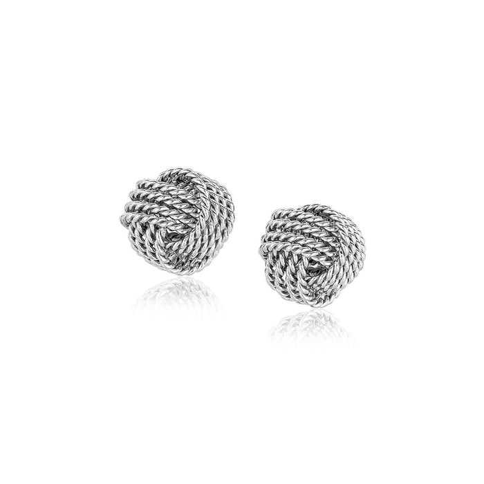 Sterling Silver Textured Love Knot Stud Style Earrings by Avera Group