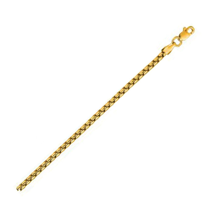 14k Yellow Gold Solid Round Box Chain 3.6 mm by Avera Group