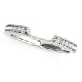 14k White Gold Curved Section Antique Style Diamond Wedding Band (1/8 cttw) by Bids.com