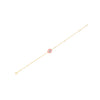 14k Yellow Gold Pink Evil Eye Bracelet (1.00 mm)