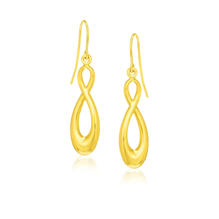 14k Yellow Gold Polished Earrings in Infinity Design by Avera Group