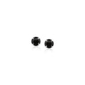 14k White Gold Stud Earrings with Black 4mm Cubic Zirconia by Bids.com