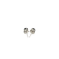 14k White Gold Stud Earrings with Black Cubic Zirconia(4mm) by Avera Group