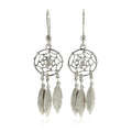Sterling Silver Dream Catcher Dangle Earrings by Avera Group