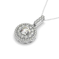 14k White Gold Diamond Halo Round Shape Pendant (1 1/4 cttw) by Bids.com