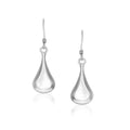 Sterling Silver Long Teardrop Shape Puff Drop Earrings by Avera Group
