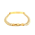 14k Two Tone Gold 8 1/2 inch Mens Narrow Curb Chain ID Bracelet with White Pave by Avera Group