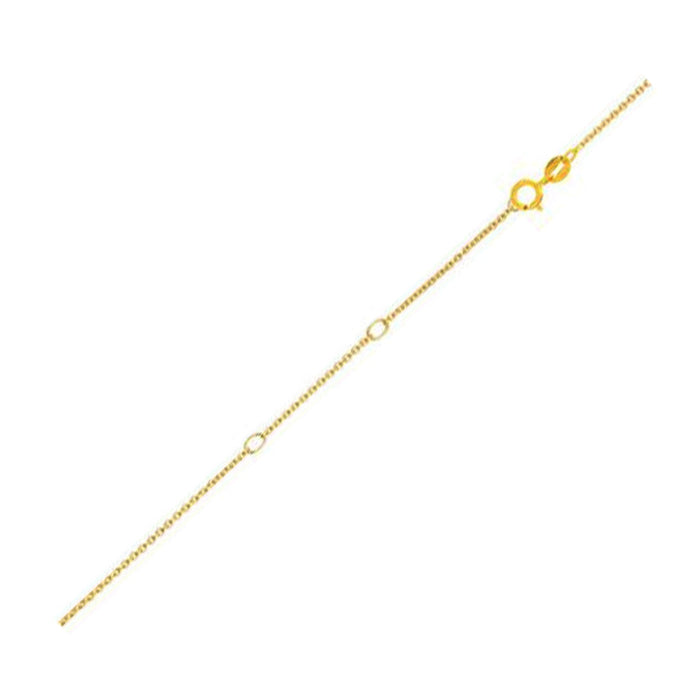 Double Extendable Diamond Cut Cable Chain in Yellow Gold (0.87 mm) by Avera Group