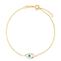 14k Yellow Gold MOP Evil Eye Bracelet by Avera Group