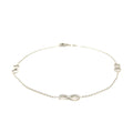 Sterling Silver Anklet with Infinity Symbols by Avera Group