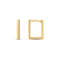 14k Yellow Gold Rectangle Huggie Hoops by Avera Group