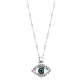 Sterling Silver Evil Eye Pendant with Cubic Zirconias by Avera Group