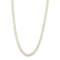 14k Yellow Gold White Pave High Polish Modern Lite Edge Chain (8.00 mm) by Avera Group