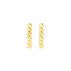 14k Yellow Gold Textured Bar Earrings