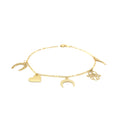 14k Yellow Gold 7 inch Bracelet with Polished Charms by Bids.com