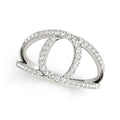 14k White Gold Diamond Loop Style Dual Band Ring (1/2 cttw) by Bids.com