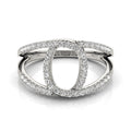 14k White Gold Diamond Loop Style Dual Band Ring (1/2 cttw) by Bids.com