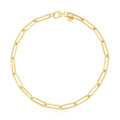 14k Yellow Gold High Polish Alternating Bead Paperclip Bracelet (3.50 mm) by Avera Group