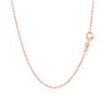 14k Rose Gold Round Cable Link Chain (1.50 mm) by Avera Group