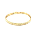 10k Yellow Gold Dome Childrens Diamond Cut Florentine Bangle by Avera Group