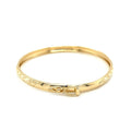 10k Yellow Gold Dome Childrens Diamond Cut Florentine Bangle by Avera Group