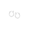 Sterling Silver Rhodium Plated Thin and Small Polished Hoop Earrings (10mm)