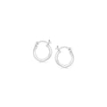 Sterling Silver Rhodium Plated Thin and Small Polished Hoop Earrings (10mm) by Avera Group