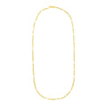 14k Yellow Gold Paperclip Chain and Pearl Necklace by Avera Group