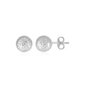 14k White Gold Ball Earrings with Crystal Cut Texture by Bids.com