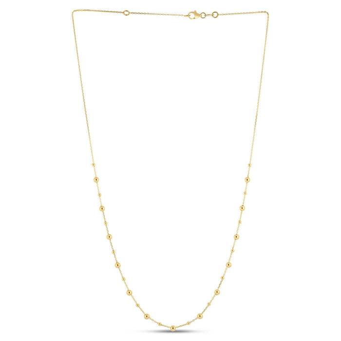 14k Yellow Gold Bead Necklace by Avera Group