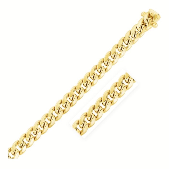 14k Yellow Gold Semi Solid Miami Cuban Chain (10.70 mm) by Avera Group
