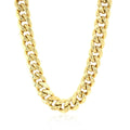 14k Yellow Gold Semi Solid Miami Cuban Chain (10.70 mm) by Avera Group