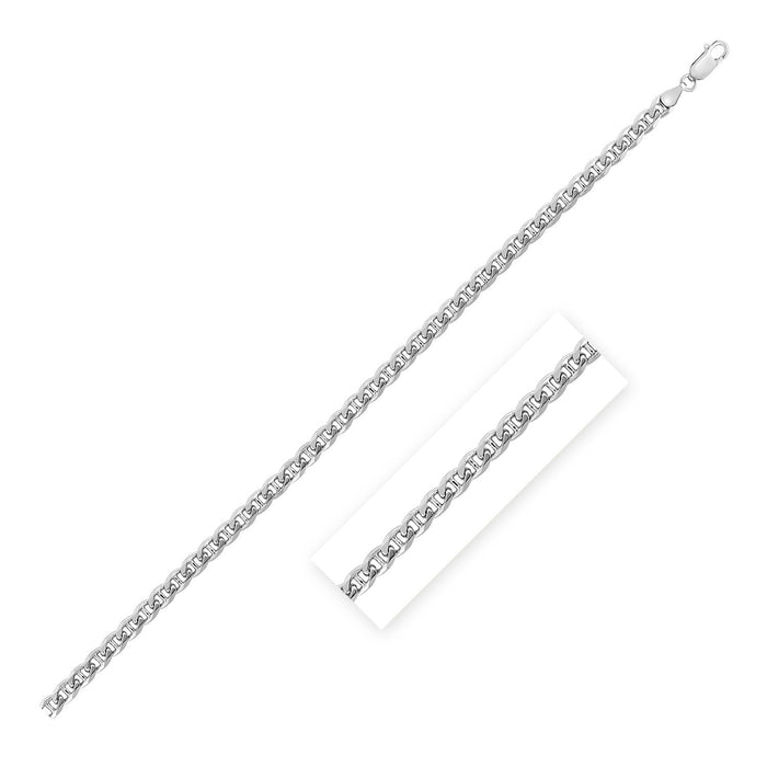 Sterling Silver Rhodium Plated Mariner Chain 5.6mm by Avera Group