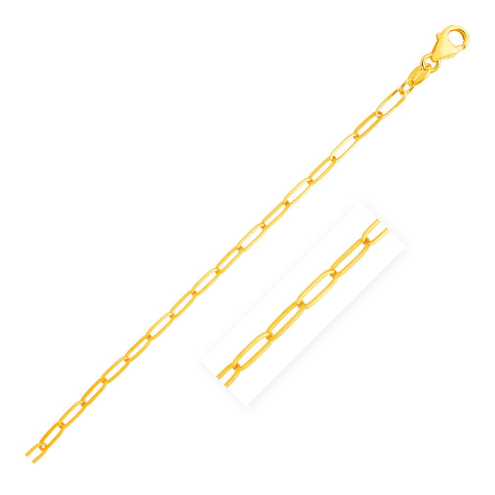 14K Yellow Gold Paperclip Bracelet (3.5mm) by Avera Group