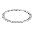 Rhodium Plated Sterling Silver Curb Style Bracelet (8.40 mm) by Avera Group