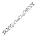 Rhodium Plated Sterling Silver Curb Style Bracelet (8.40 mm) by Avera Group