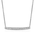 14k White Gold Necklace with Gold and Diamond Bar (1/10 cttw) by Avera Group
