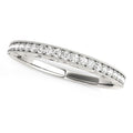 14k White Gold Milgrain Bordered Round Diamond Wedding Band (1/6 cttw) by Bids.com