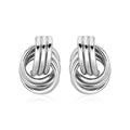 Polished Love Knot Earrings with Interlocking Rings in Sterling Silver by Bids.com