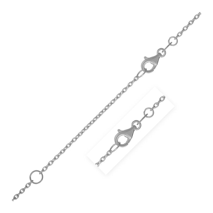 Extendable Cable Chain in 14k White Gold (1.2mm) by Avera Group