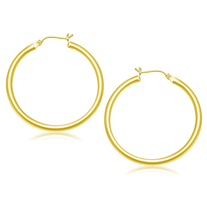10k Yellow Gold Polished Hoop Earrings (40 mm) by Avera Group